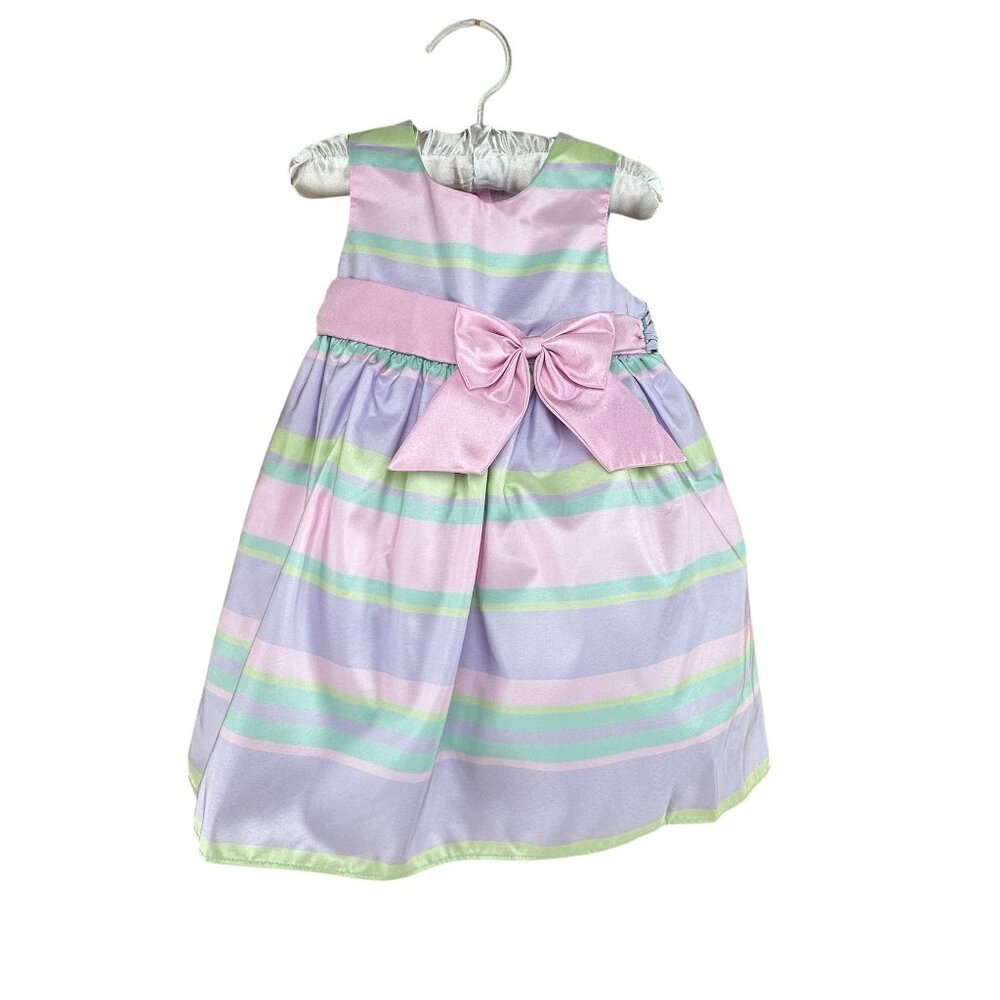 Sophie Rose 12M Toddler Girls Fancy Party Dress Pastel Striped Easter
